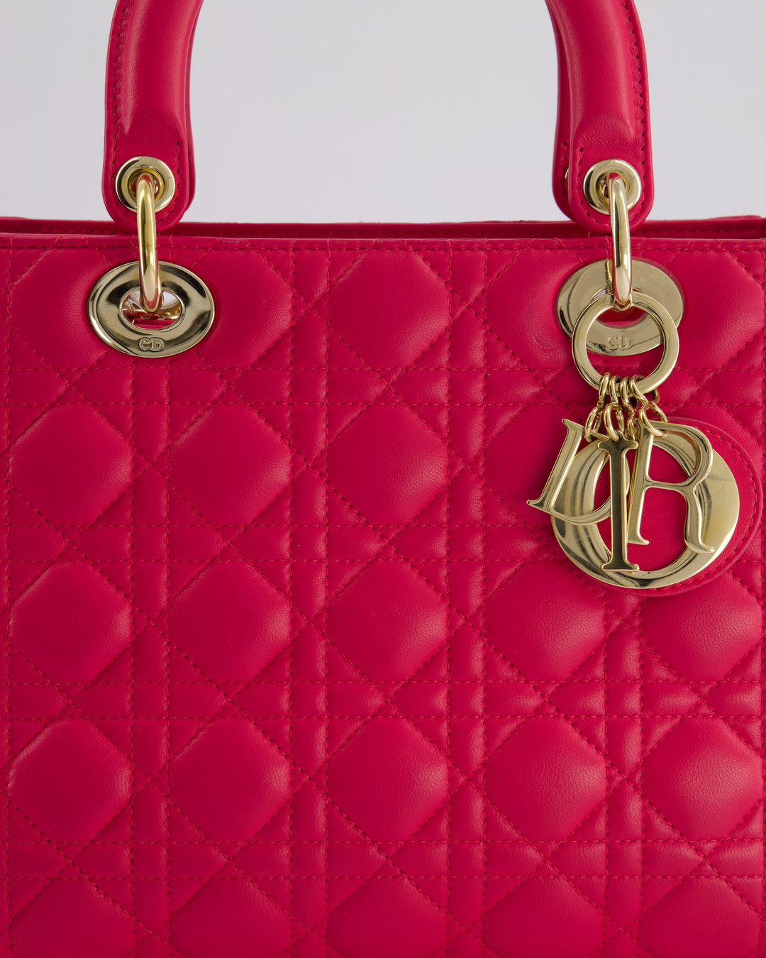 *FIRE PRICE* Christian Dior Hot Pink Lady Dior Bag in Cannage Lambskin with Silver Hardware RRP ¬£5,300