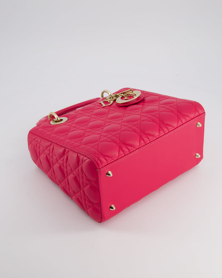 *FIRE PRICE* Christian Top quality Dior Hot Pink Lady Top quality Dior Bag in Cannage Lambskin with Silver Hardware RRP ¬£5,300