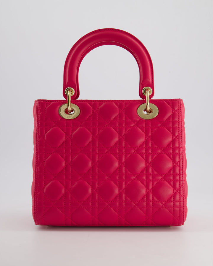 *FIRE PRICE* Christian Dior Hot Pink Lady Dior Bag in Cannage Lambskin with Silver Hardware RRP ¬£5,300