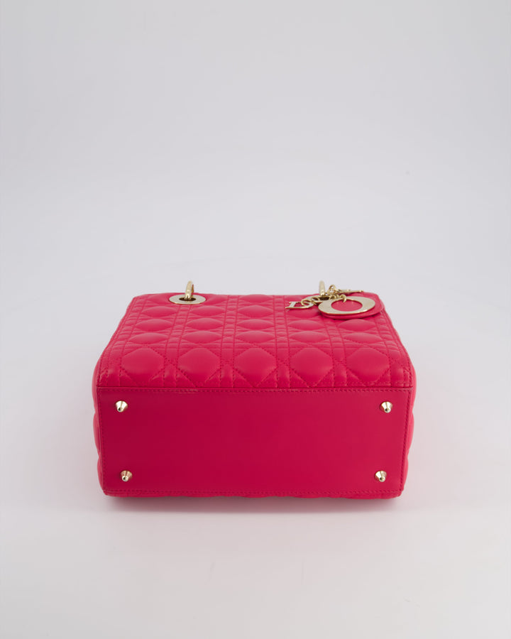 *FIRE PRICE* Christian Dior Hot Pink Lady Dior Bag in Cannage Lambskin with Silver Hardware RRP ¬£5,300