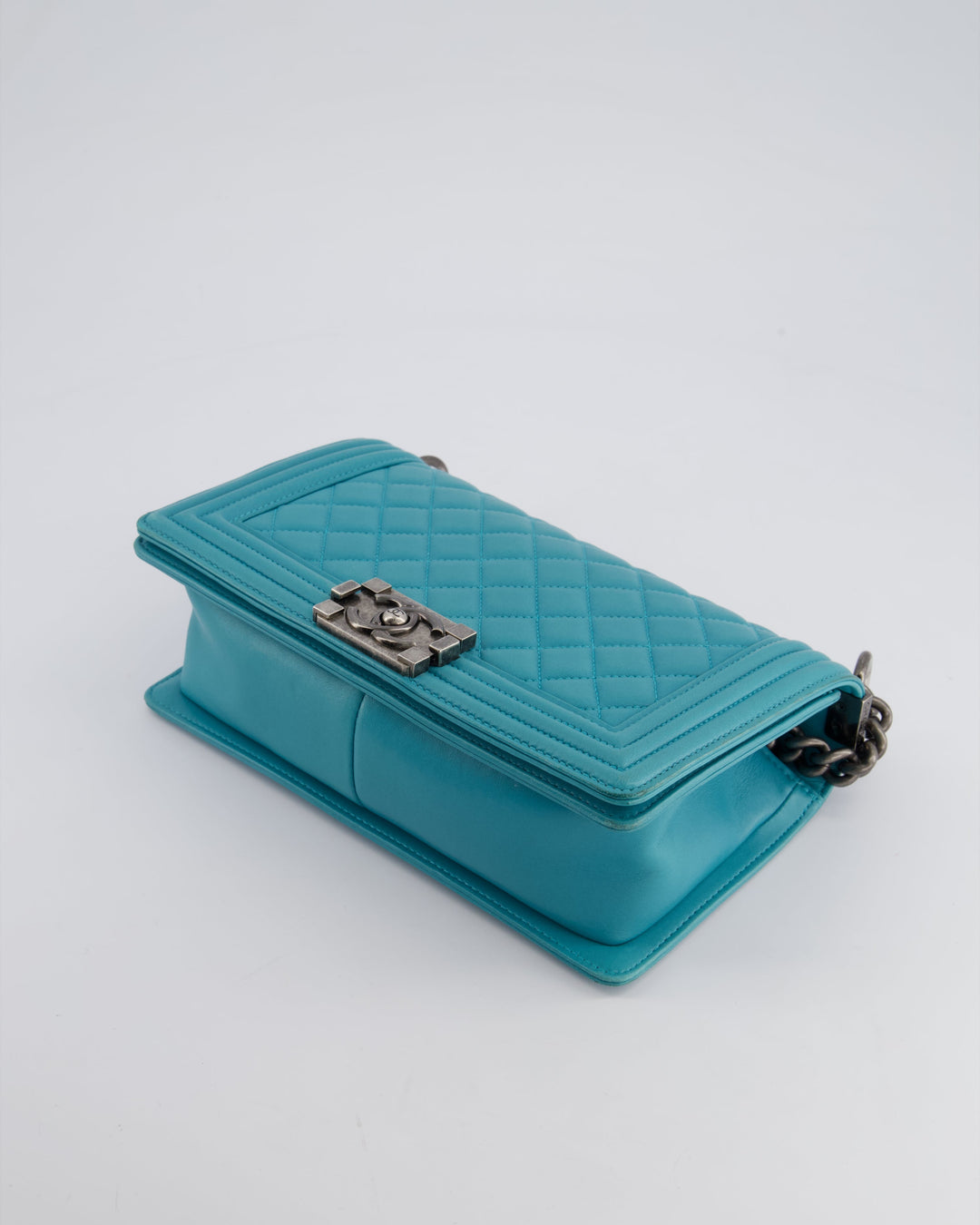 *FIRE PRICE* Top Quality Chanel Teal Medium Boy Bag in Lambskin Leather with Ruthenium Hardware