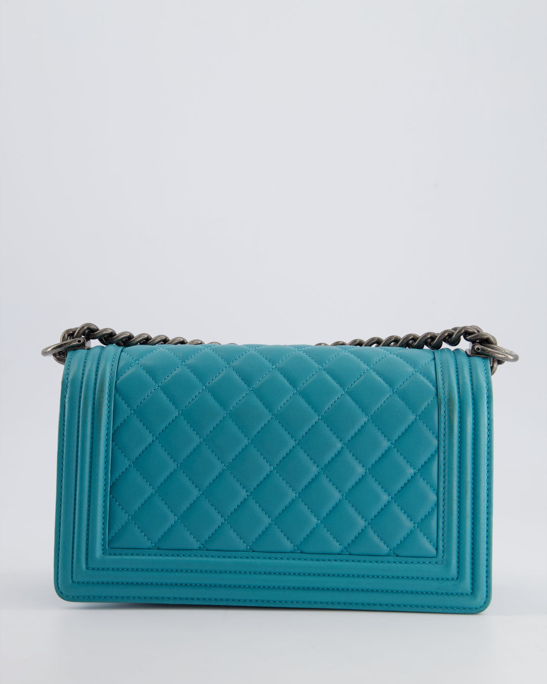 *FIRE PRICE* Chanel Teal Medium Boy Bag in Lambskin Leather with Ruthenium Hardware