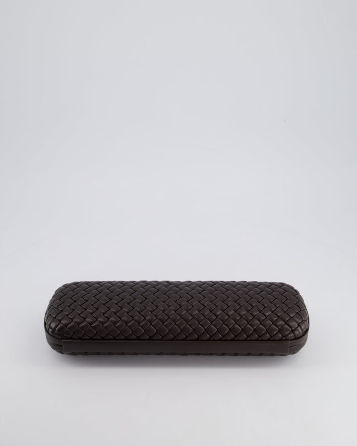 *HOT* Bottega veneta Chocolate Brown Intrecciato Stretch Long Clutch Bag