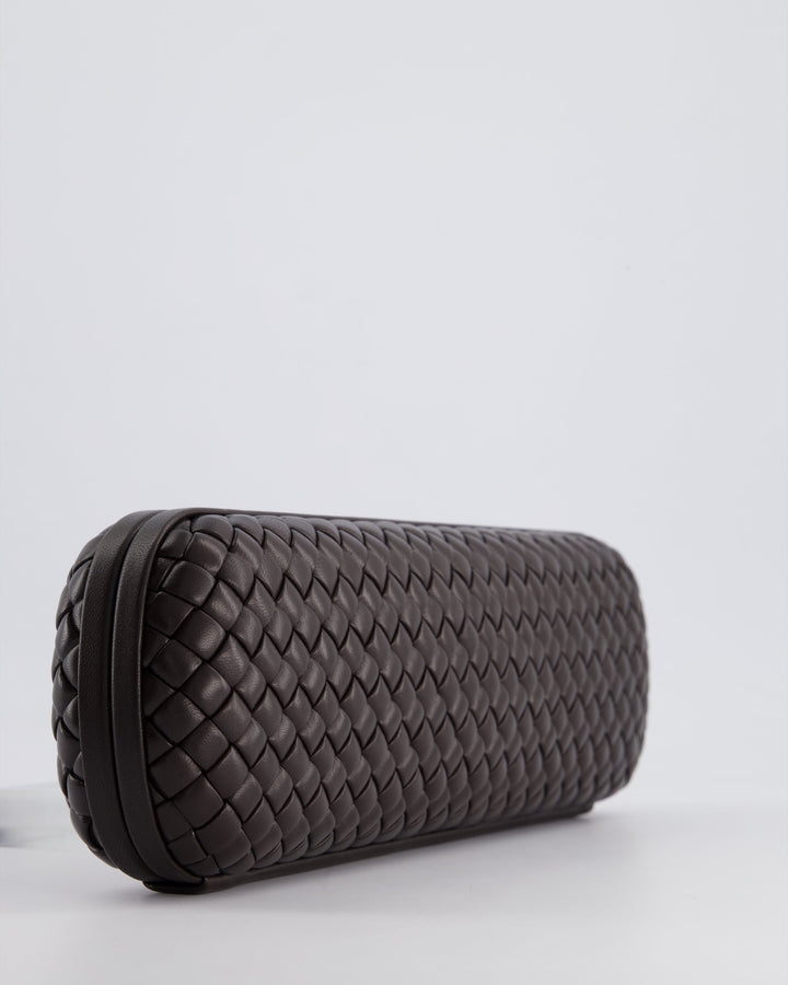 *HOT* Bottega veneta Chocolate Brown Intrecciato Stretch Long Clutch Bag
