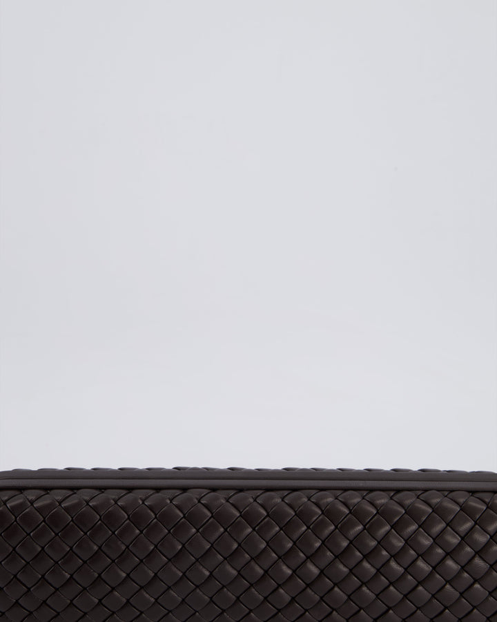 *HOT* Bottega veneta Chocolate Brown Intrecciato Stretch Long Clutch Bag