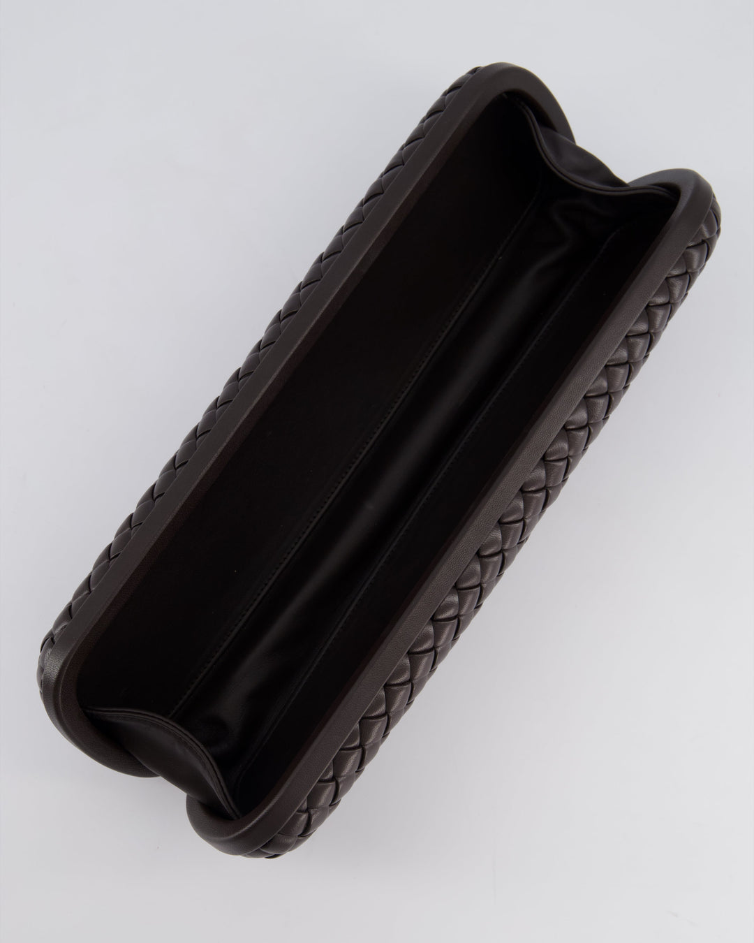 *HOT* Bottega veneta Chocolate Brown Intrecciato Stretch Long Clutch Bag
