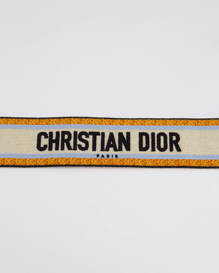 Christian Top quality Dior Orange, Blue & Cream Canvas Guitar Bag Strap with Antique Gold Hardware RRP ¬£890