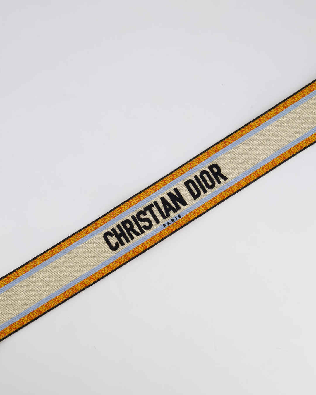 Christian Top quality Dior Orange, Blue & Cream Canvas Guitar Bag Strap with Antique Gold Hardware RRP ¬£890