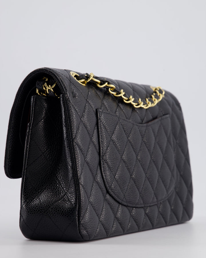 *HOT* Top Quality Chanel Black Medium Classic Double Flap Bag in Caviar Leather with Gold Hardware