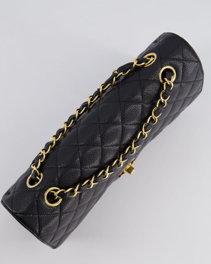 *HOT* Top Quality Chanel Black Medium Classic Double Flap Bag in Caviar Leather with Gold Hardware