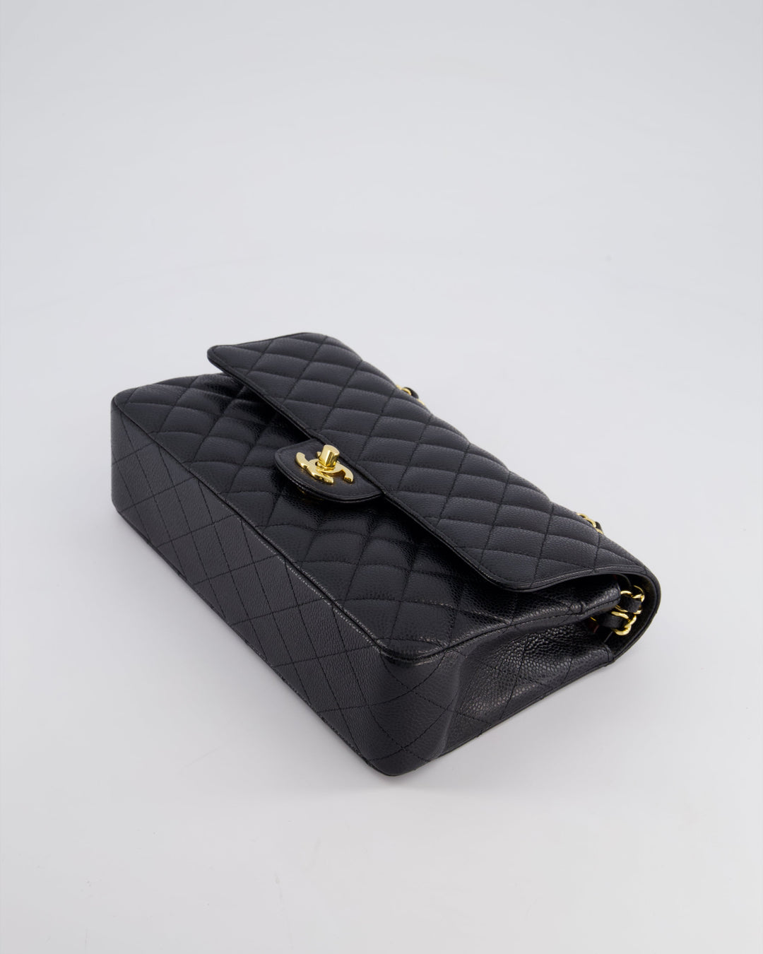*HOT* Top Quality Chanel Black Medium Classic Double Flap Bag in Caviar Leather with Gold Hardware