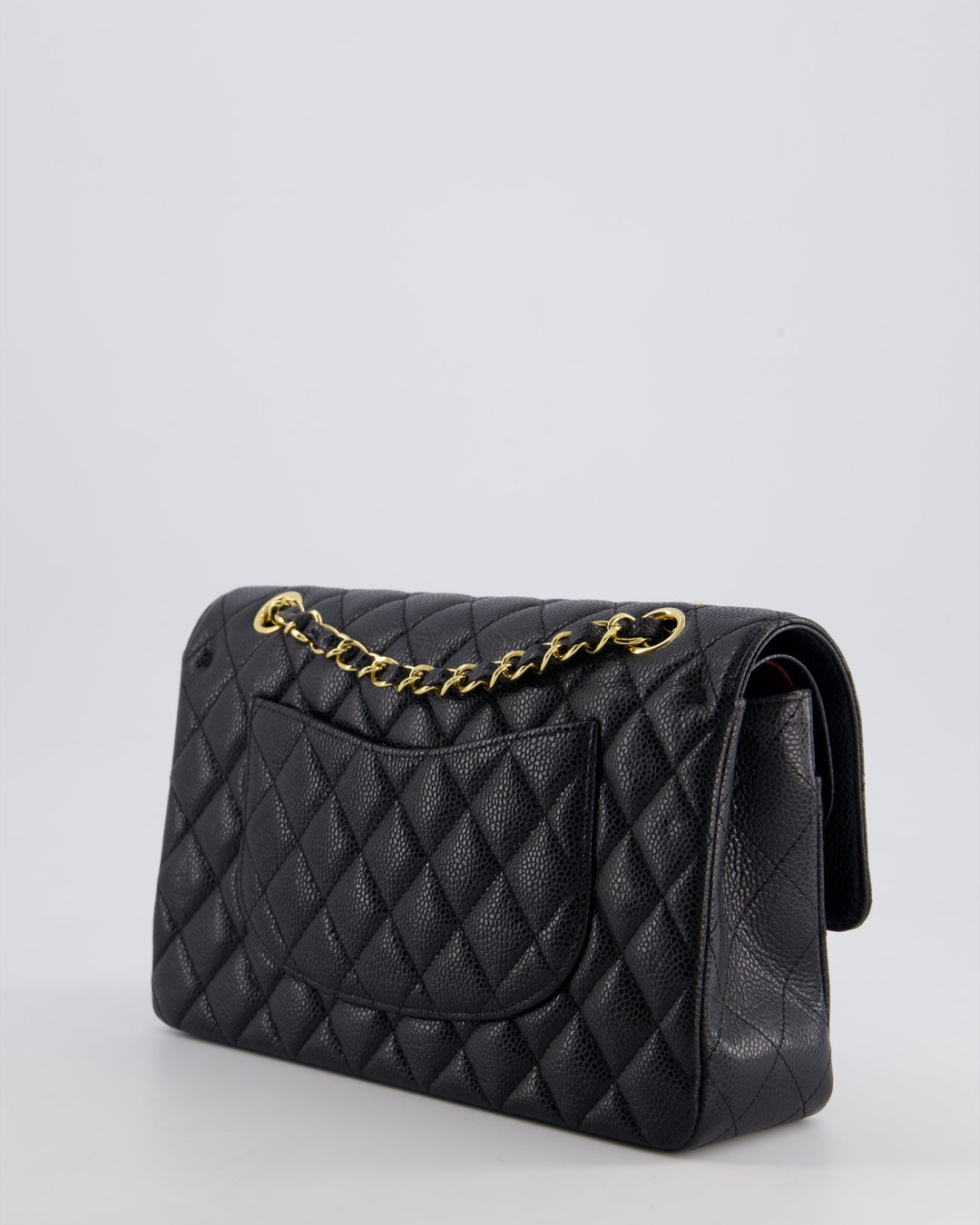 *HOT* Top Quality Chanel Black Medium Classic Double Flap Bag in Caviar Leather with Gold Hardware