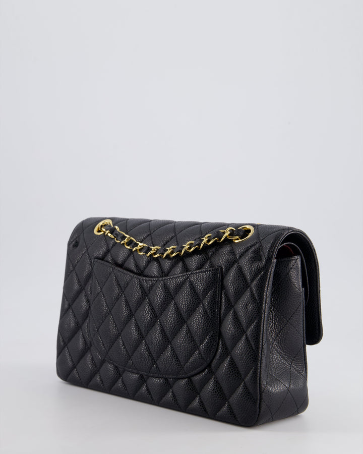 *HOT* Top Quality Chanel Black Medium Classic Double Flap Bag in Caviar Leather with Gold Hardware