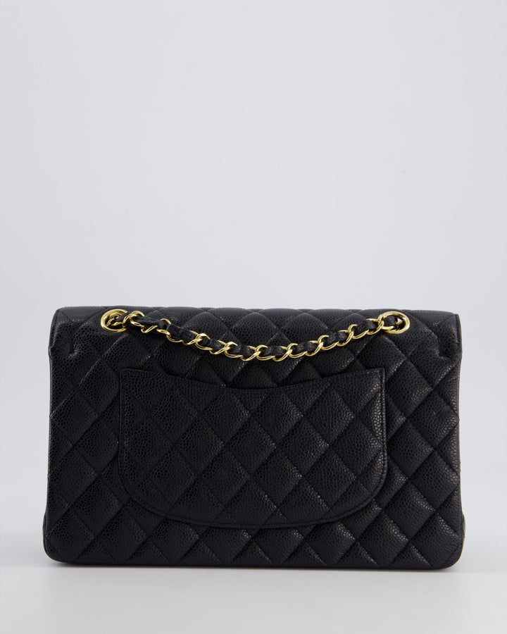 *HOT* Top Quality Chanel Black Medium Classic Double Flap Bag in Caviar Leather with Gold Hardware