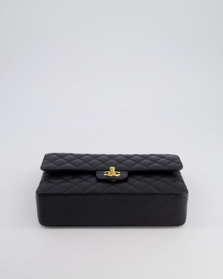 *HOT* Top Quality Chanel Black Medium Classic Double Flap Bag in Caviar Leather with Gold Hardware