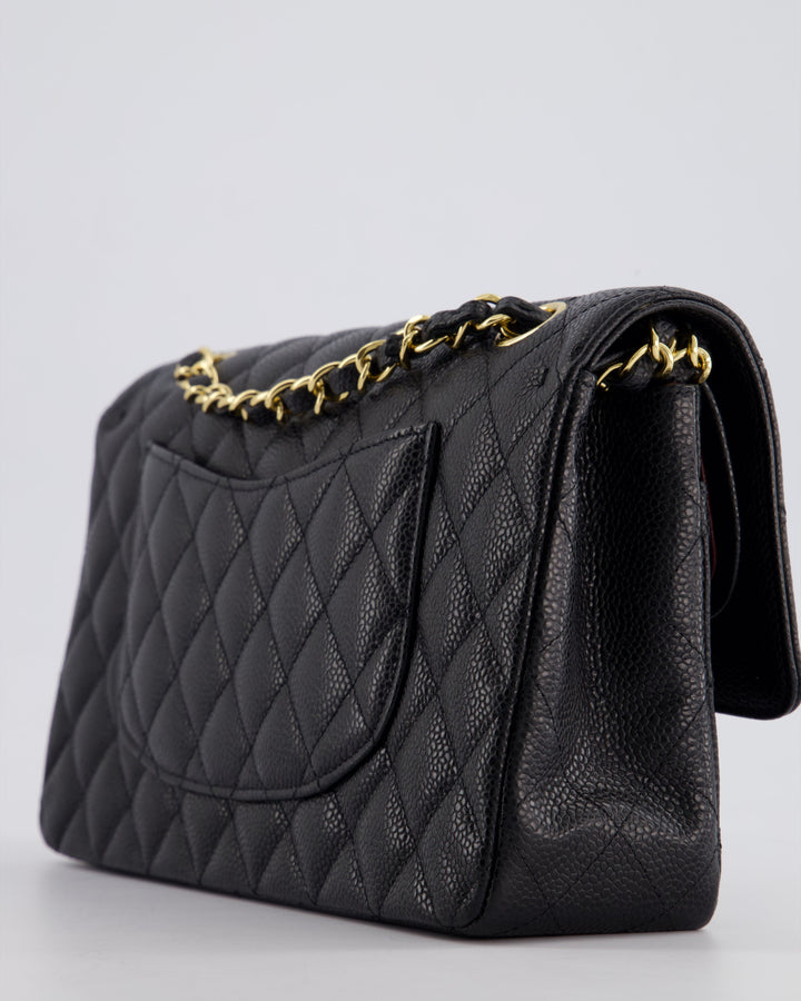 *HOT* Top Quality Chanel Black Medium Classic Double Flap Bag in Caviar Leather with Gold Hardware
