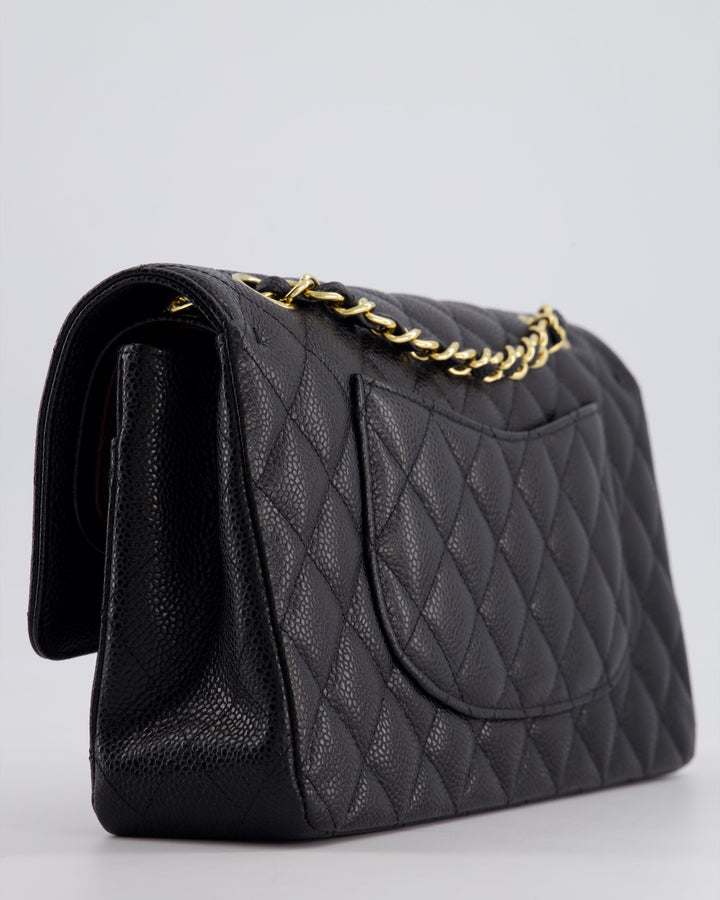 *HOT* Top Quality Chanel Black Medium Classic Double Flap Bag in Caviar Leather with Gold Hardware