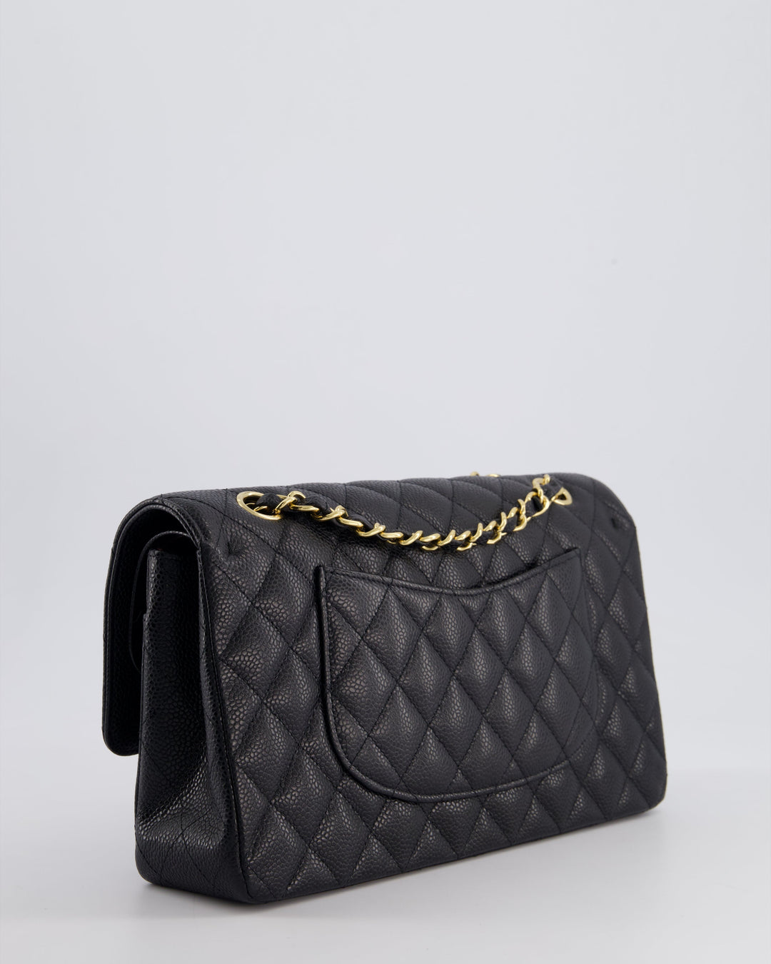 *HOT* Top Quality Chanel Black Medium Classic Double Flap Bag in Caviar Leather with Gold Hardware