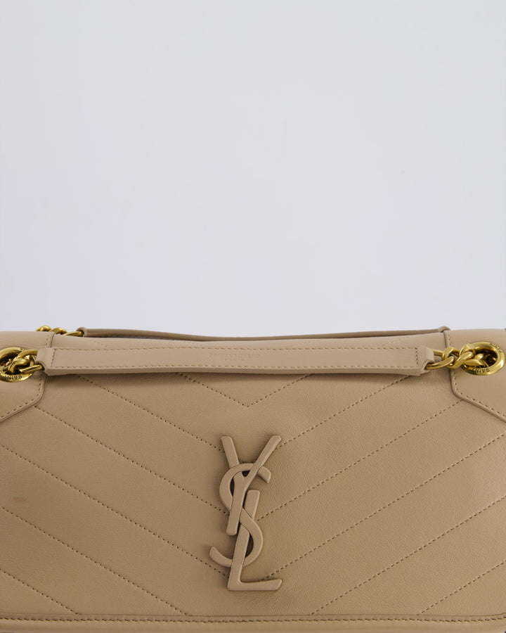 *HOT* Saint Laurent Beige Niki Medium YSL Leather Shoulder Bag in Calfskin Leather with Gold Hardware RRP £2,430