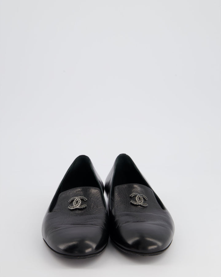 Top Quality Chanel Black CC Lambskin Loafers Size EU 38