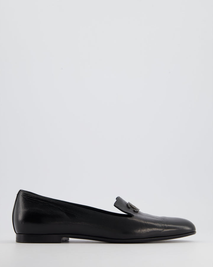 Top Quality Chanel Black CC Lambskin Loafers Size EU 38