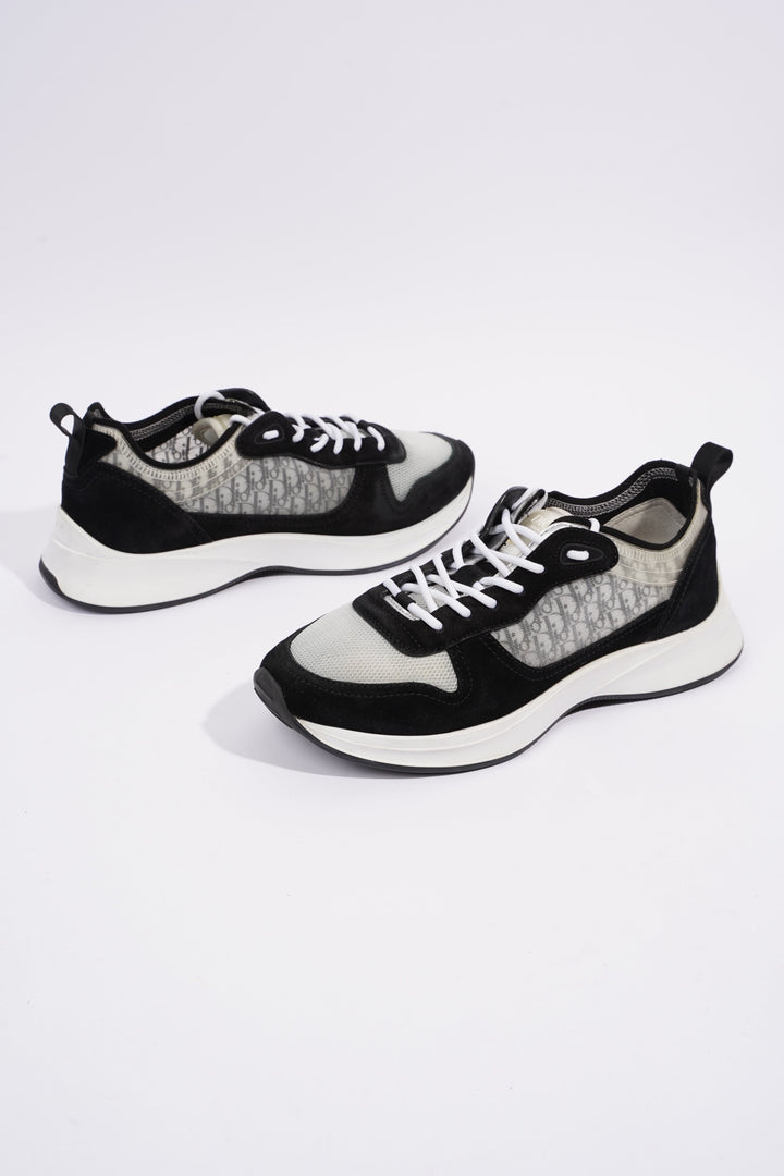Christian Dior B25 Black / White / Black Oblique Mesh EU 41 UK 7