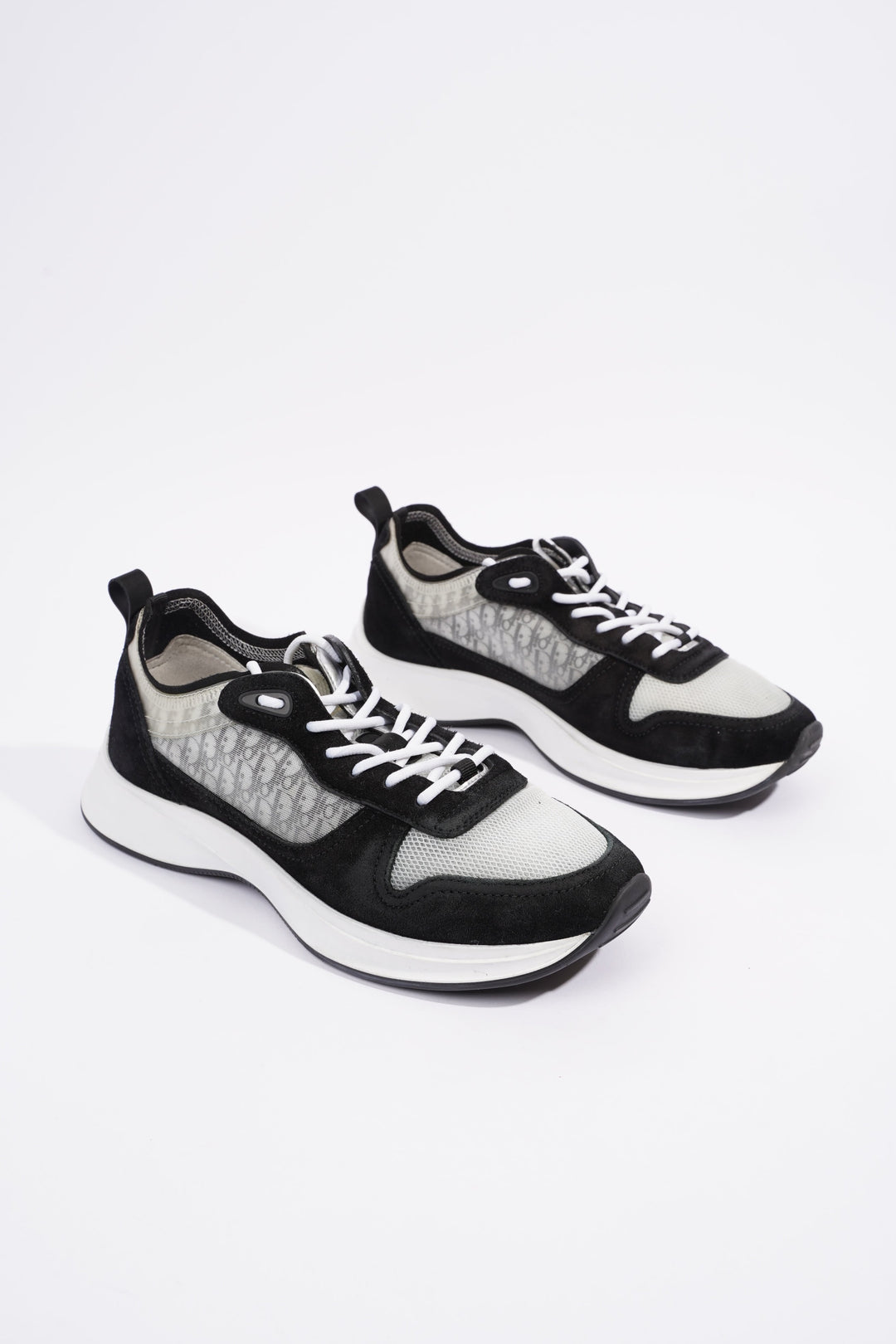 Christian Dior B25 Black / White / Black Oblique Mesh EU 41 UK 7