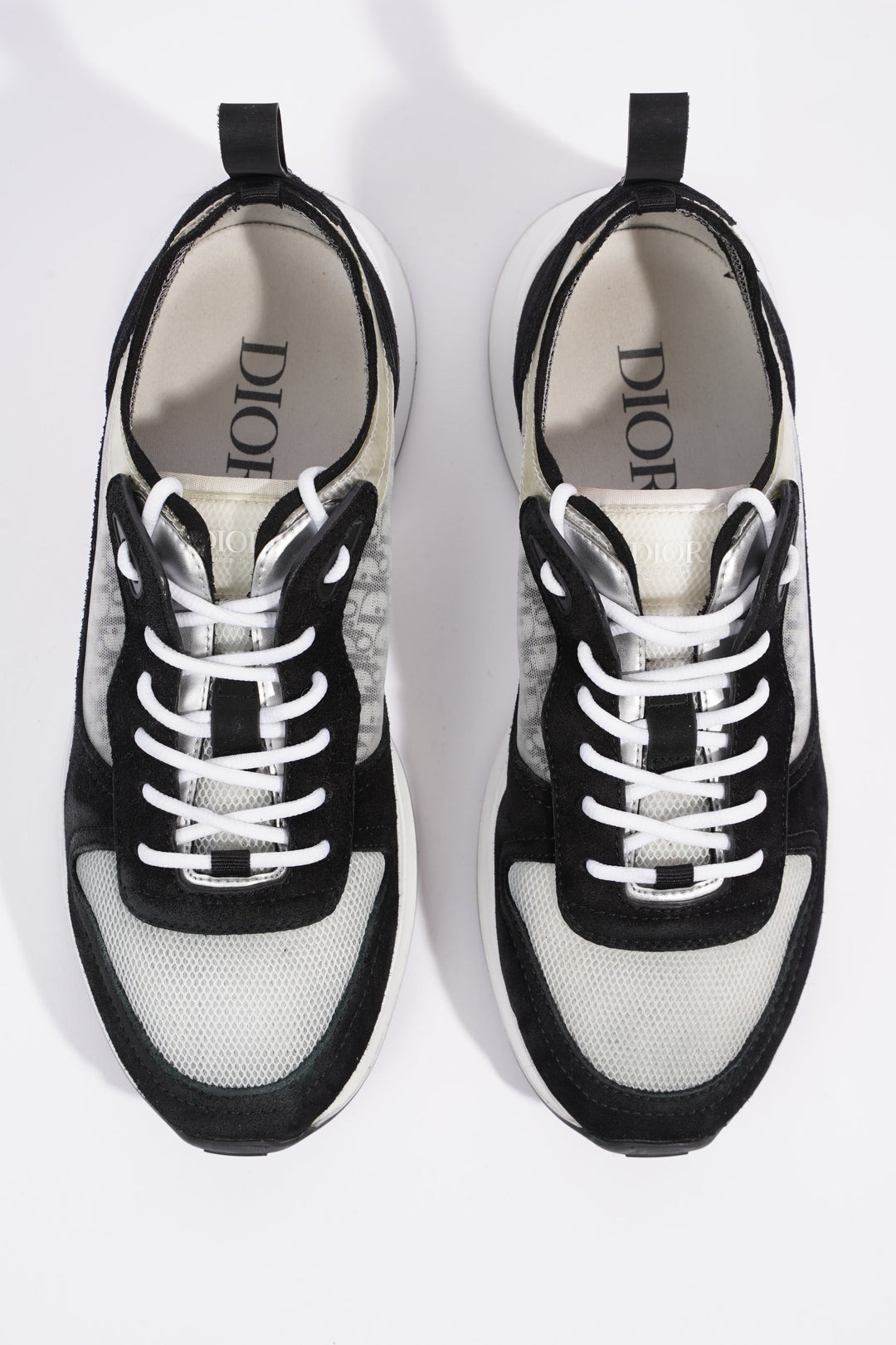 Christian Dior B25 Black / White / Black Oblique Mesh EU 41 UK 7