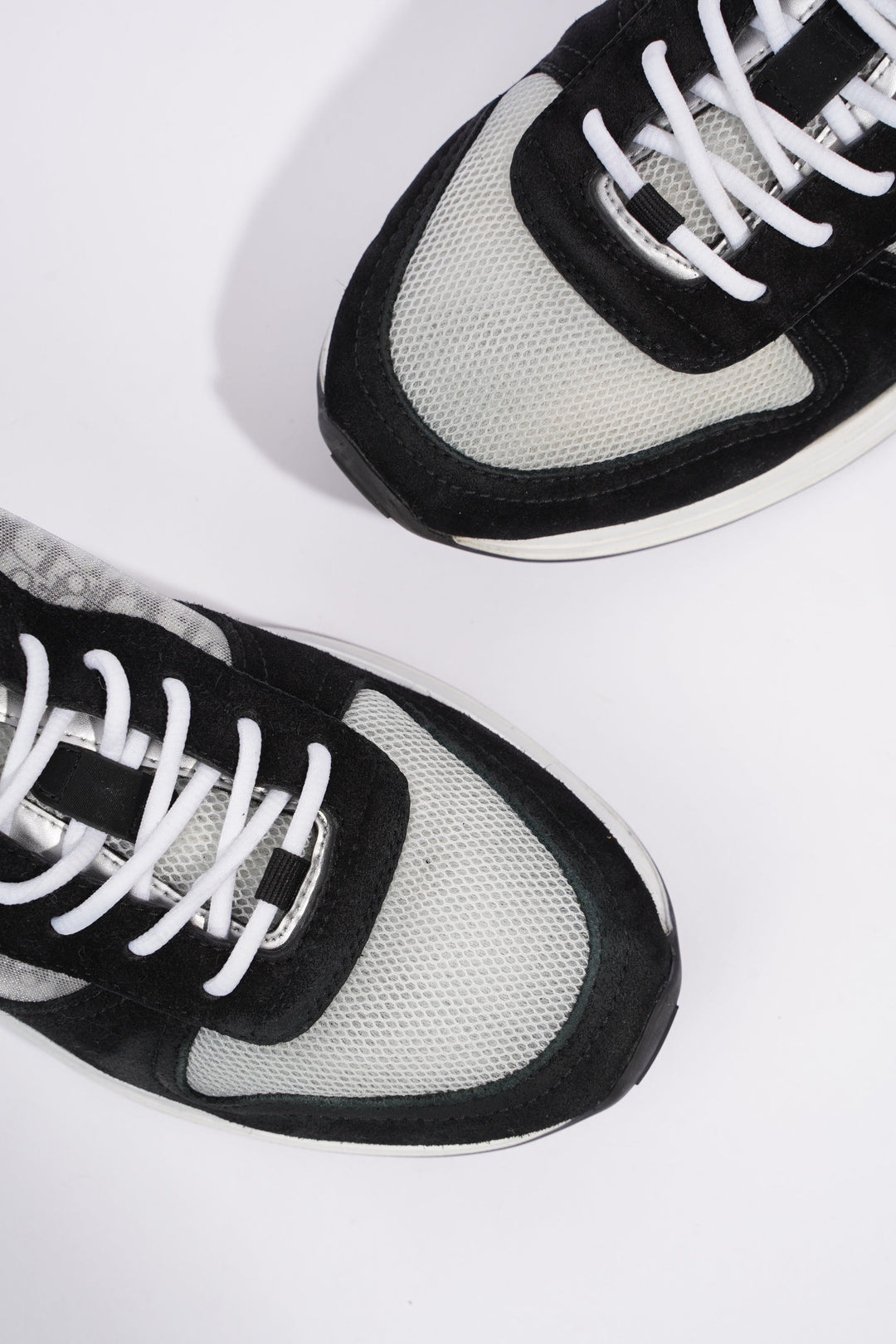 Christian Dior B25 Black / White / Black Oblique Mesh EU 41 UK 7