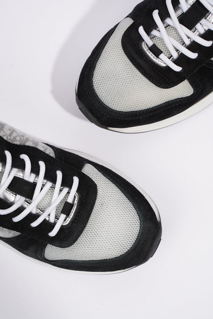 Christian Dior B25 Black / White / Black Oblique Mesh EU 41 UK 7