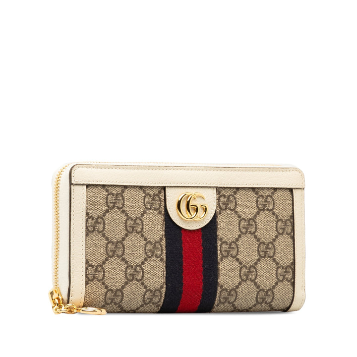 GUCCI GG Supreme Ophidia Zip Around Wallet Long Wallets