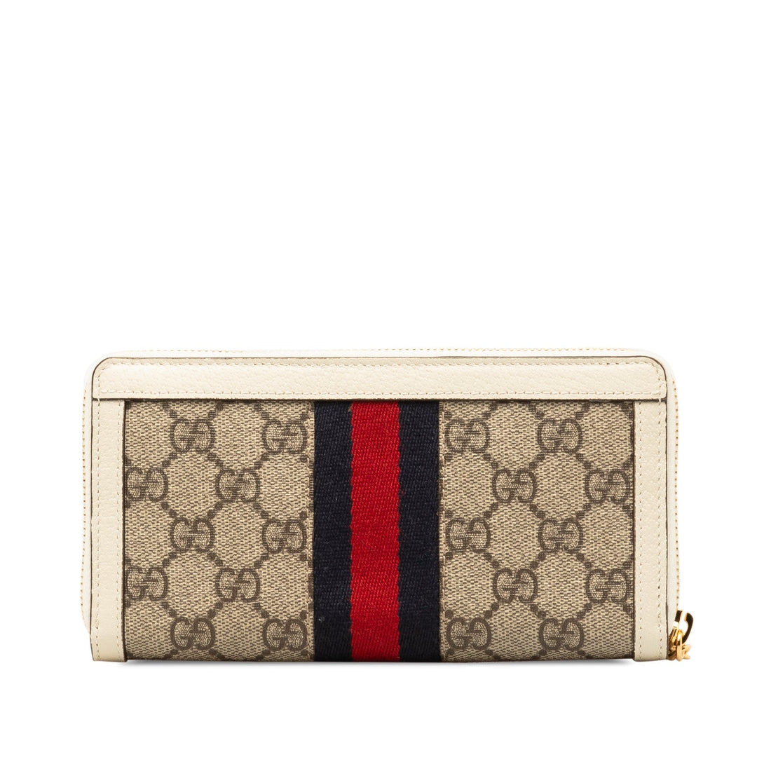 GUCCI GG Supreme Ophidia Zip Around Wallet Long Wallets