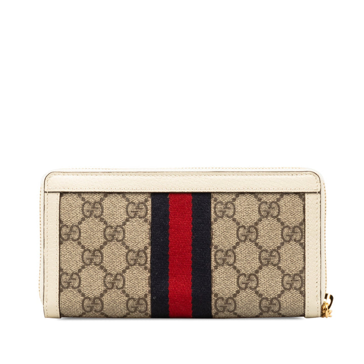 GUCCI GG Supreme Ophidia Zip Around Wallet Long Wallets