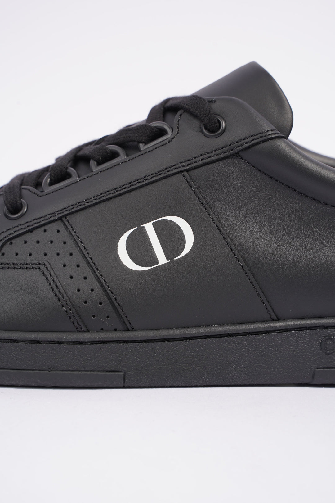 Christian Dior CD Low Top Sneaker Black Leather EU 38.5 UK 5.5