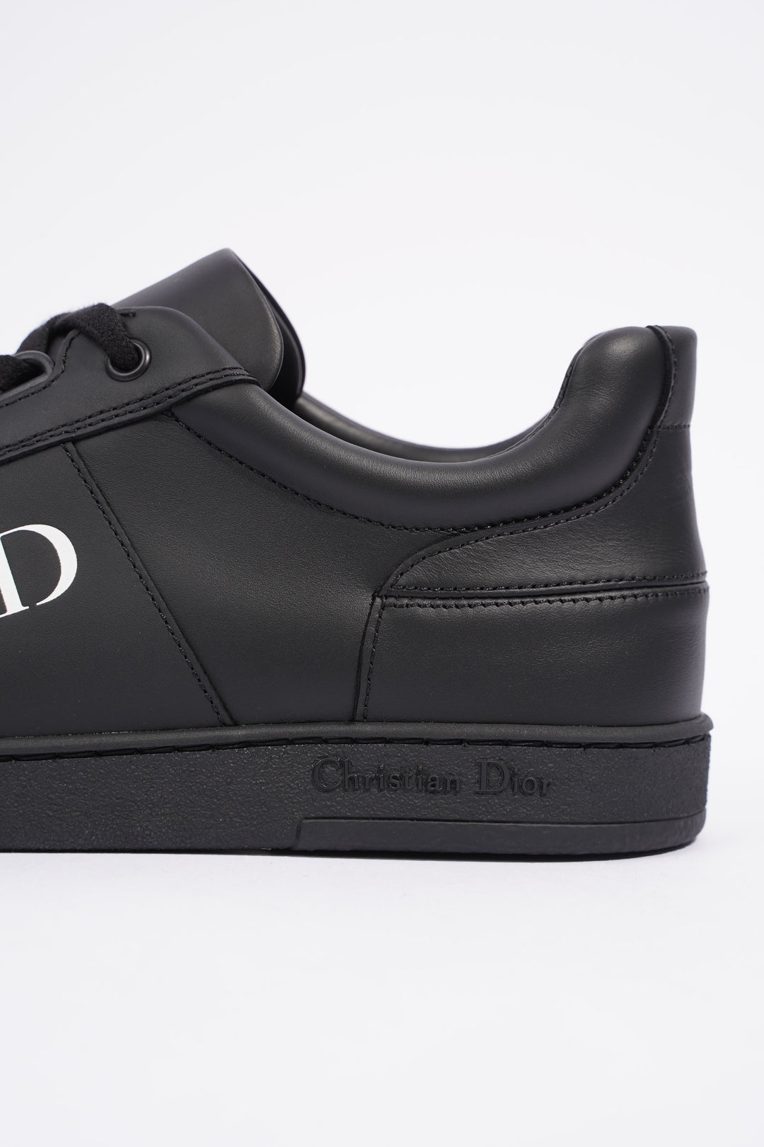 Christian Dior CD Low Top Sneaker Black Leather EU 38.5 UK 5.5