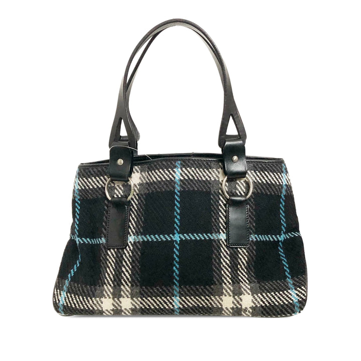 BURBERRY Wool House Check Handbag