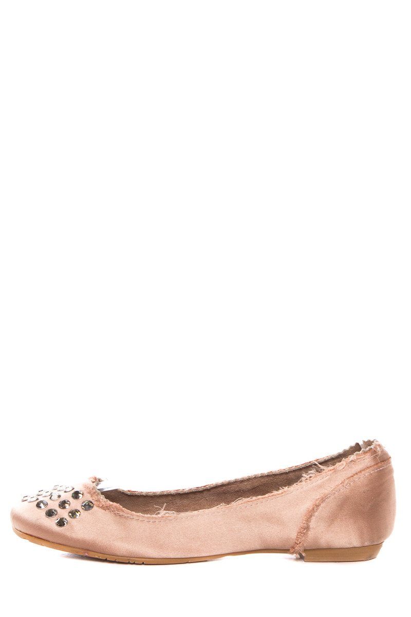 Pedro Garcia Blush Satin Round Toe Flats SZ 35.5
