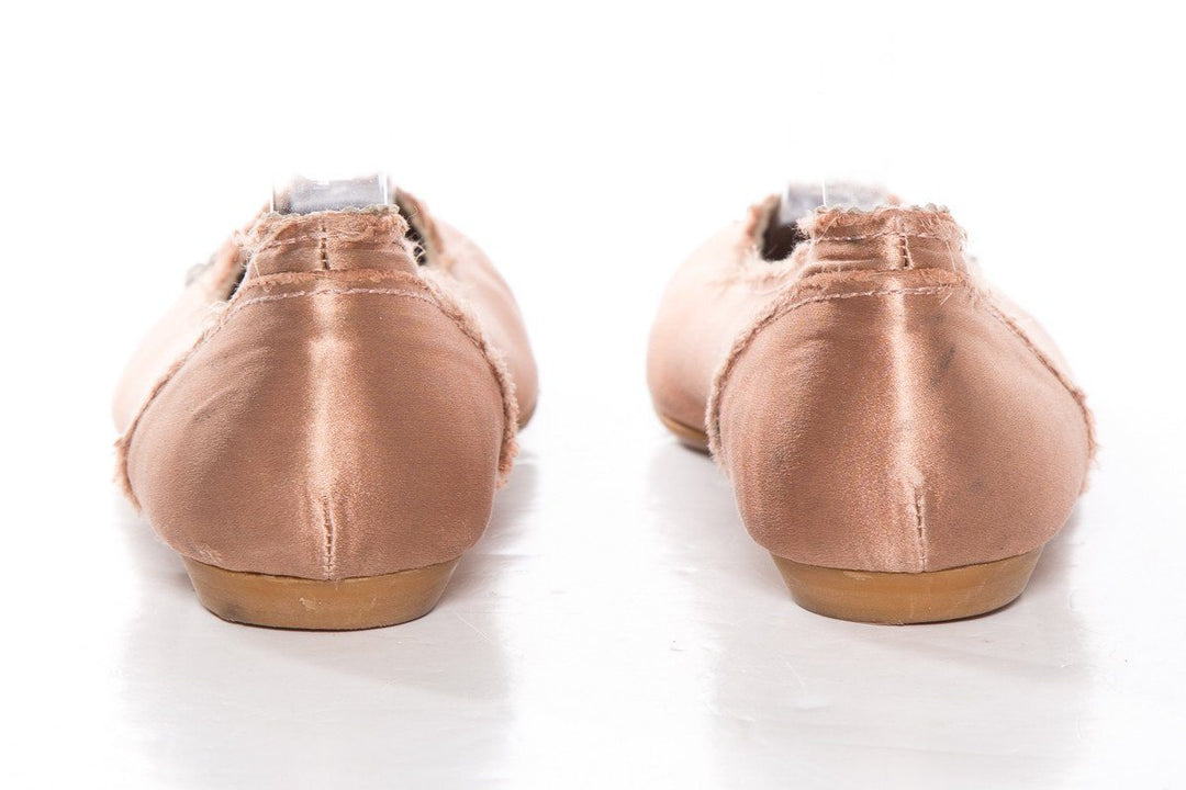 Pedro Garcia Blush Satin Round Toe Flats SZ 35.5