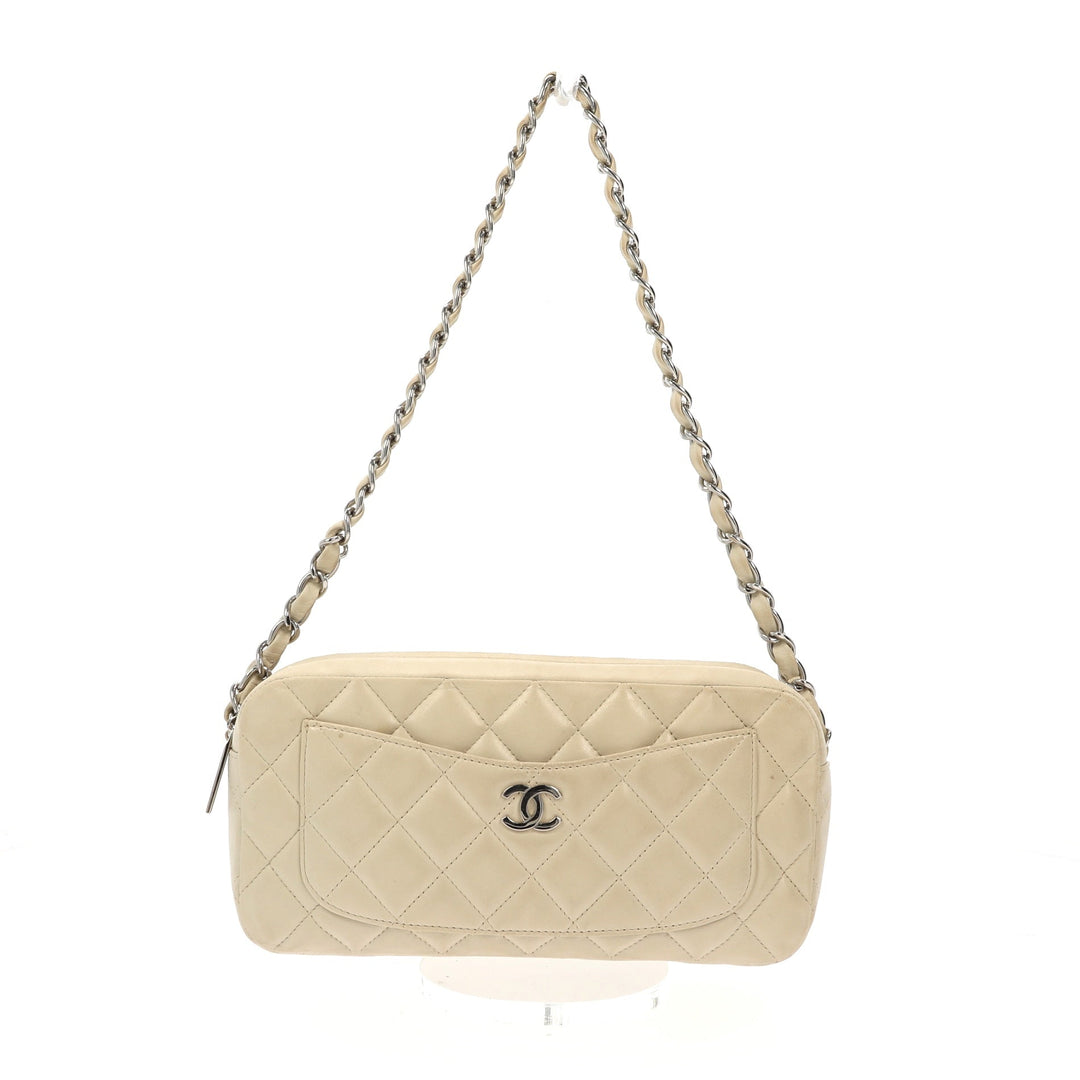 Top Quality Chanel Camera Shoulder Bag in Beige Leather