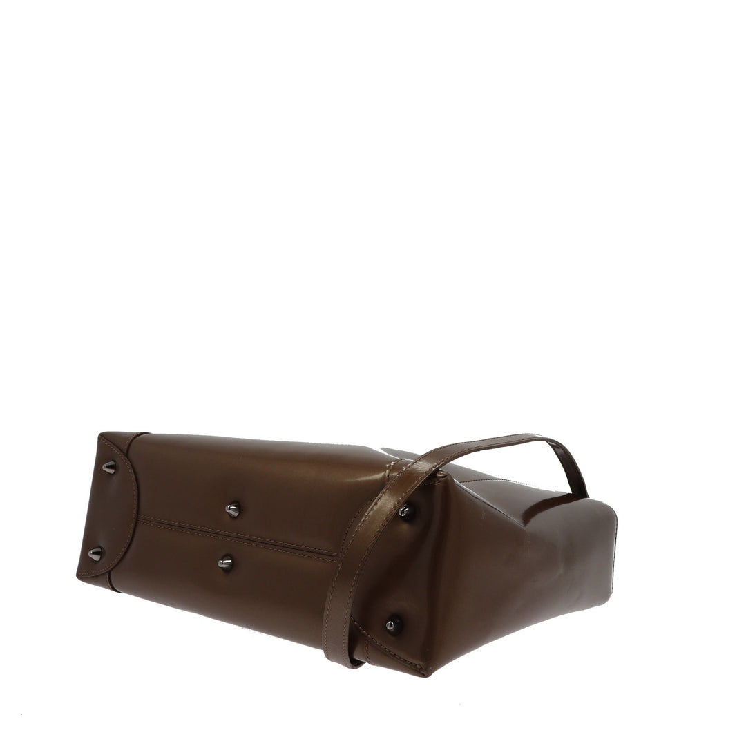 CHRISTIAN Top quality Dior Malice Handbag in Brown Leather