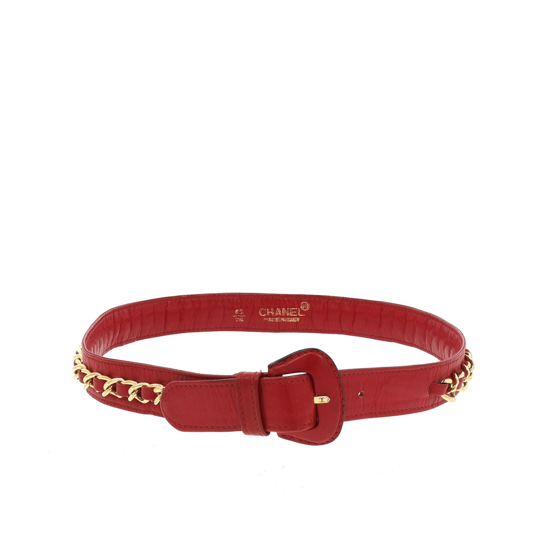 Chanel Belt in Red Leather