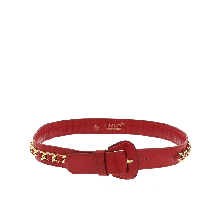 Chanel Belt in Red Leather