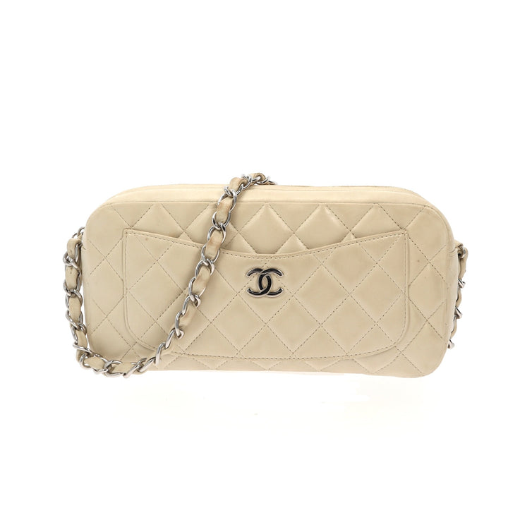 Top Quality Chanel Camera Shoulder Bag in Beige Leather