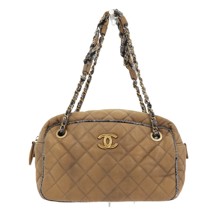 Top Quality Chanel Camera Shoulder Bag in Beige Leather