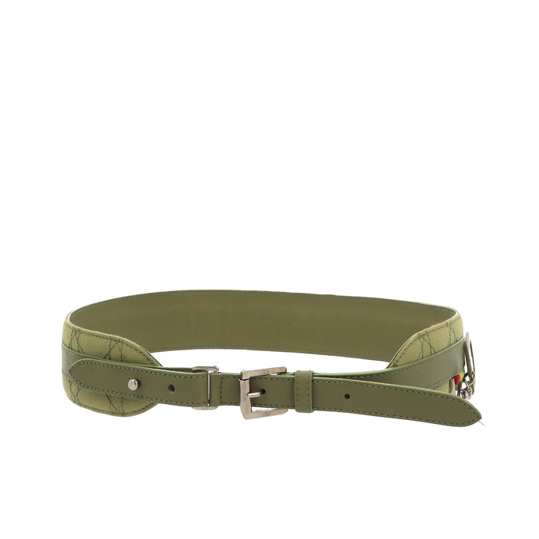 CHRISTIAN Top quality Dior Belt in Green Fabric