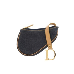 CHRISTIAN Top quality Dior Saddle Wallet in Blue Denim/Jeans