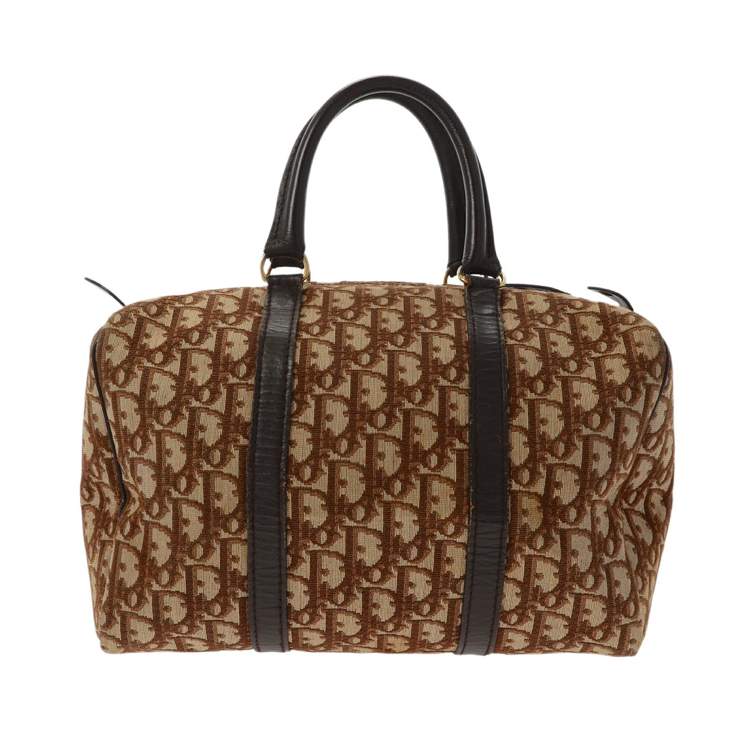 CHRISTIAN Top quality Dior Bowling Handbag in Beige Fabric
