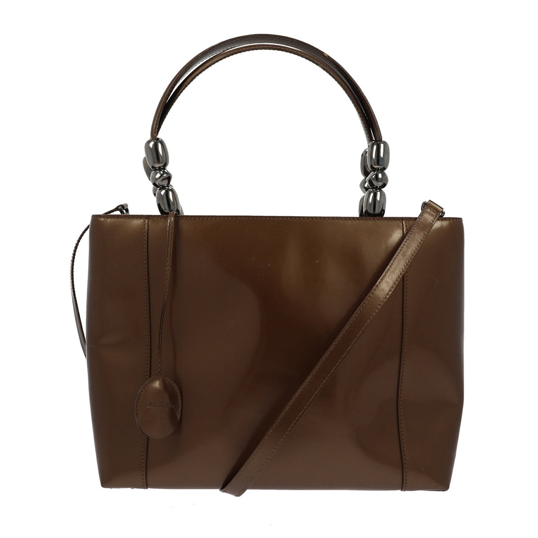CHRISTIAN Top quality Dior Malice Handbag in Brown Leather