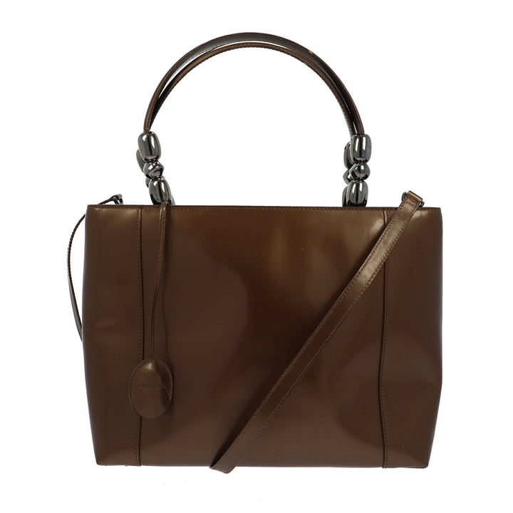 CHRISTIAN Top quality Dior Malice Handbag in Brown Leather
