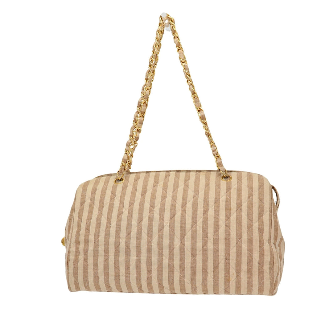 Chanel Shoulder Bag in Beige Fabric